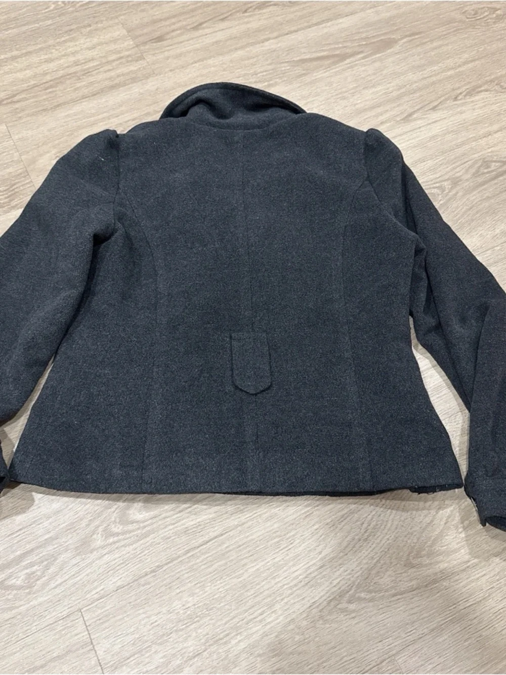 Women's Double-Breasted Black Peacoat Jacket